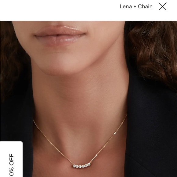 IDYL Lena Necklace - Lab Grown diamond trail + solid gold chain - Picture 2 of 5